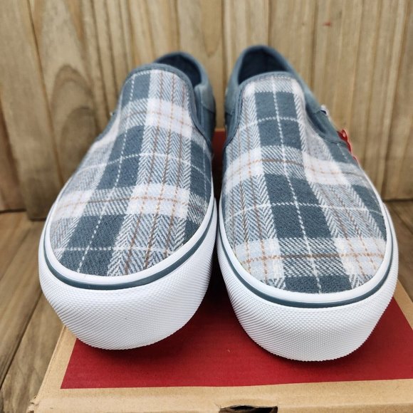 Womens Vans Asher Platform Plaid Grey Athletic Sneakers Shoes - Picture 3 of 7